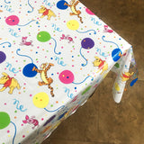 Winnie the Pooh's Birthday Party CLEAR Plastic Vinyl Tablecloth Protector